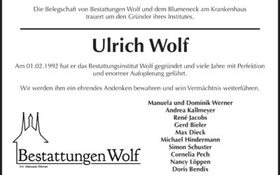 Wir trauern um Ulrich Wolf